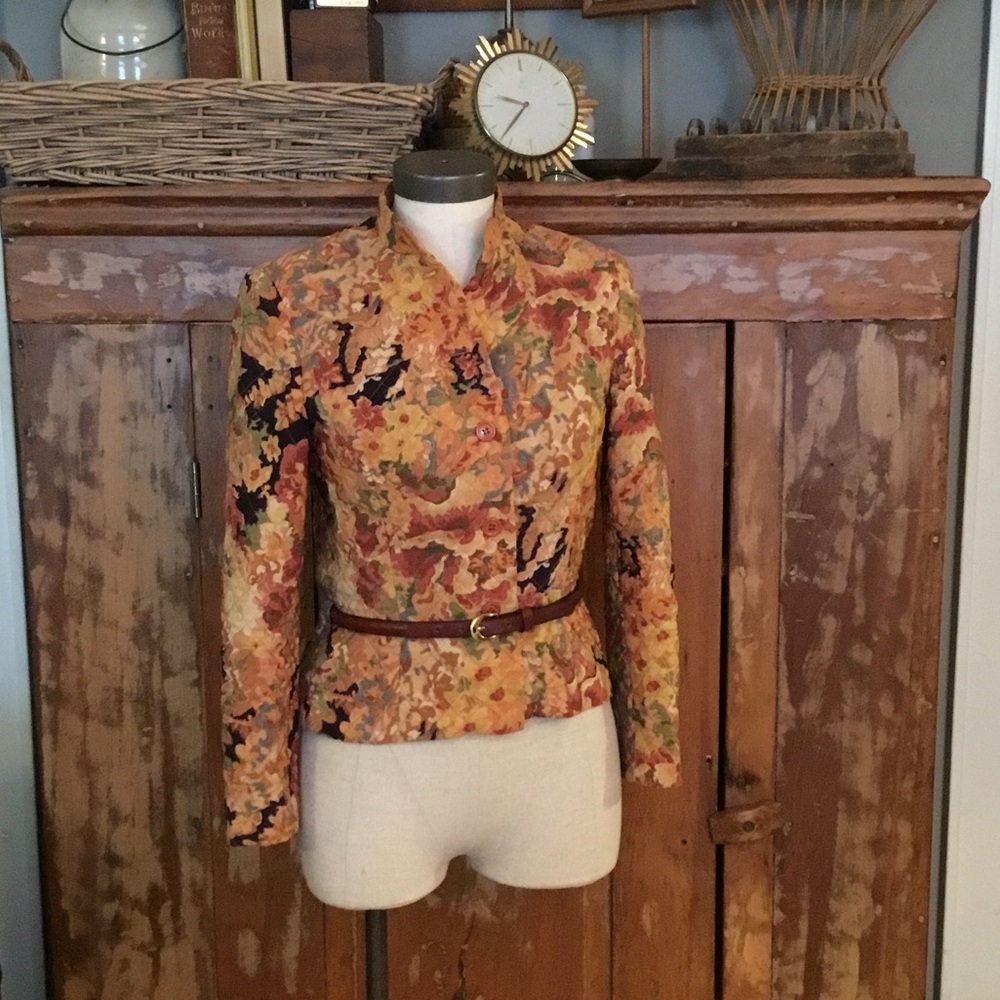 Vintage Frances Heffernan Belted Jacket in Autumn Colors